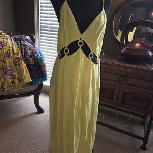 Yellow Cutout Maxi Dress with Ring Accents 💛